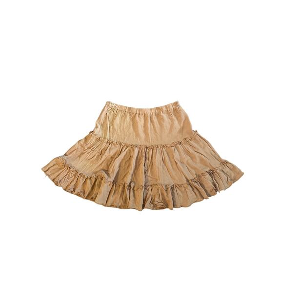 Women US-6 Princess Polly Brown Pull-On Elastic Waist Mini Skirt Tiered Cotton - Picture 1 of 4
